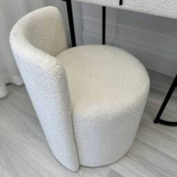 CARME HOME Esme Dressing Table with Elsie LED Mirror -White & Lottie Bouclé Stool in White - thumbnail 8