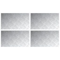 Berkfield Home Aluminum Checker Plates 4 pcs Anti-Slip 70x40 cm in Silver - Size: Medium - thumbnail 2