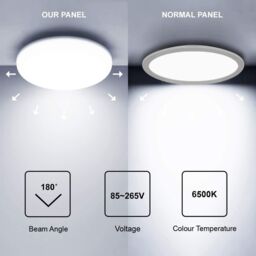 ENER-J 24W Frameless Recessed-Surface Super LED Panel, 200mm, Round, 4000K (pack of 4) in White - Size: 25 cm diameter x 19 cm high - thumbnail 2
