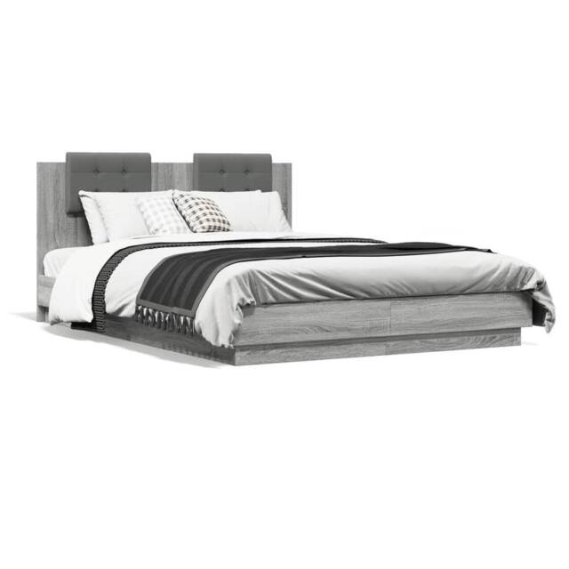Berkfield Home Bed Frame without Mattress Grey Sonoma 140x200 cm - image 1
