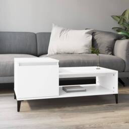 Berkfield Home Coffee Table White 100x50x45 cm Engineered Wood - Size: 100 x 50 x 45 cm - thumbnail 2