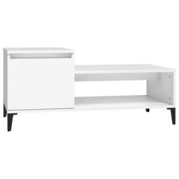 Berkfield Home Coffee Table White 100x50x45 cm Engineered Wood - Size: 100 x 50 x 45 cm - thumbnail 1