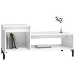 Berkfield Home Coffee Table White 100x50x45 cm Engineered Wood - Size: 100 x 50 x 45 cm - thumbnail 4