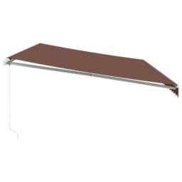 Berkfield Home Manual Retractable Awning with LED Brown 600x300 cm - thumbnail 5
