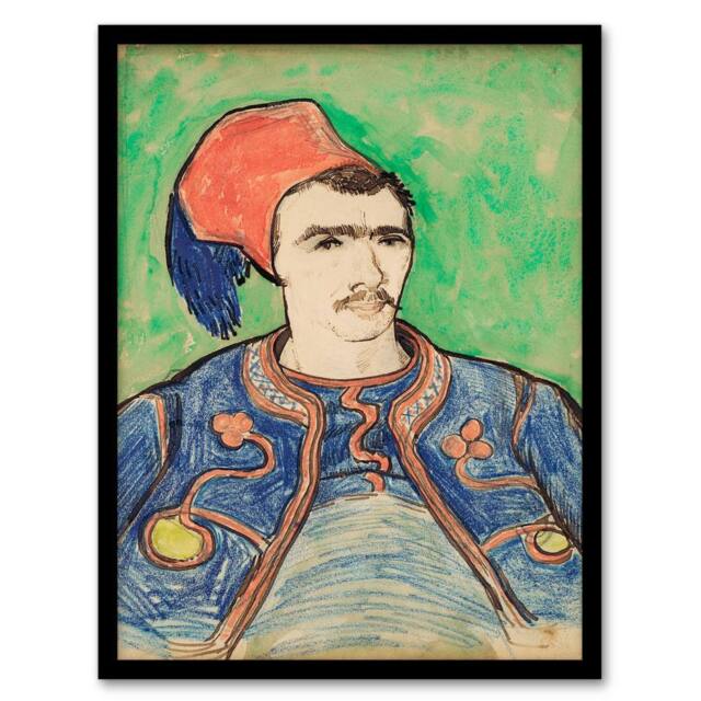 Artery8 Vincent van Gogh Framed Wall Art Print The Zouave Infantryman in Green - Size: A4 - image 1