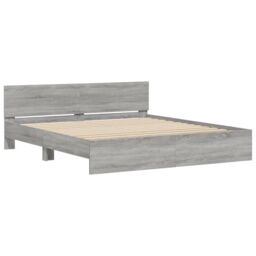 Berkfield Home Bed Frame with LED without Mattress Grey Sonoma 180x200 cm Super King - thumbnail 6