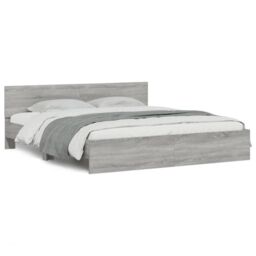 Berkfield Home Bed Frame with LED without Mattress Grey Sonoma 180x200 cm Super King - thumbnail 4