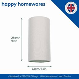 Happy Homewares Contemporary & Stylish Linen Fabric Lamp Shade in Grey - Size: 6 inches - thumbnail 5