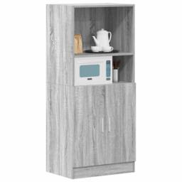 Berkfield Home Kitchen Cabinet Grey Sonoma 57x41.5x131.5 cm Engineered Wood