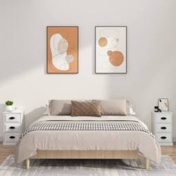 Berkfield Home Bedside Cabinet White 39x39x67 cm Engineered Wood - Size: 39 x 39 x 67 cm - thumbnail 3