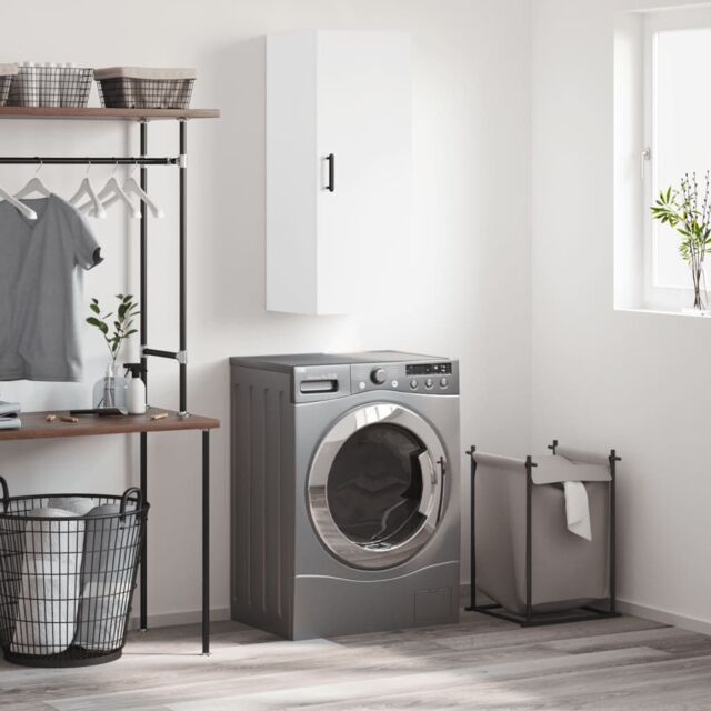 Berkfield Home Wall Mounted Cabinet White 34.5x34x90 cm - image 1