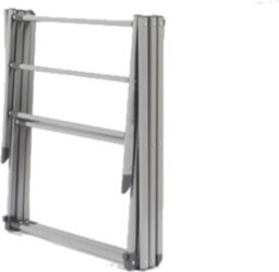 KAV 3-Tier Silver 48 to 73 CM Expandable Clothes Airer Indoor Outdoor Dryer Lightweight Metal Portable Drying Rack in Grey - thumbnail 2