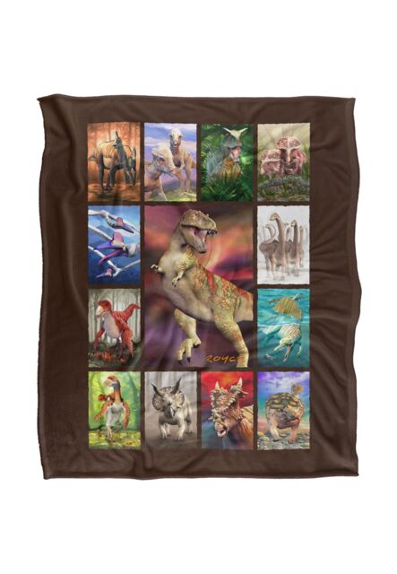 JQ Licensing Royce Mcclure Dino Mosaic Silky Touch Super Soft Throw Blanket 152 X 127 cm in White - image 1