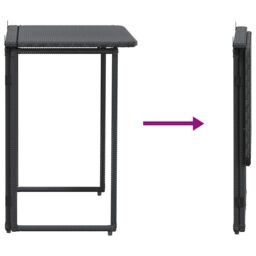 Berkfield Home Folding Garden Table Black 90x51x75 cm Poly Rattan - Size: 90 x 51 x 75 cm - thumbnail 7
