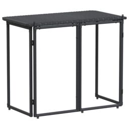 Berkfield Home Folding Garden Table Black 90x51x75 cm Poly Rattan - Size: 90 x 51 x 75 cm - thumbnail 6