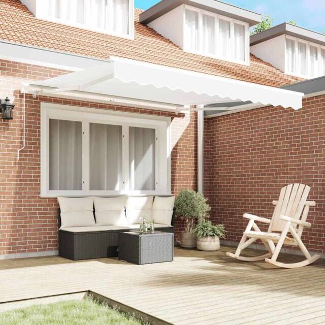 Berkfield Home Manual Retractable Awning White 350x250 cm - image 1