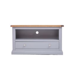 Cabinet Bits Rocca Grey 1 Drawer TV Cabinet Chrome Knob