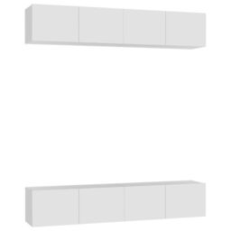 Berkfield Home TV Cabinets 4 pcs White 80x30x30 cm Engineered Wood - Size: 80 x 30 x 30 cm - thumbnail 2