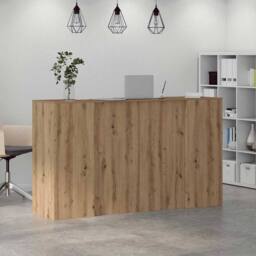Berkfield Home Reception Desk Artisan Oak 180x50x103.5 cm Engineered Wood in Brown - thumbnail 4