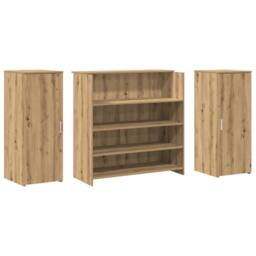 Berkfield Home Reception Desk Artisan Oak 180x50x103.5 cm Engineered Wood in Brown - thumbnail 7