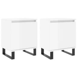 Berkfield Home Bedside Cabinets 2 pcs High Gloss White 40x30x50 cm Engineered Wood - Size: 40 x 30 x 50 cm - thumbnail 1