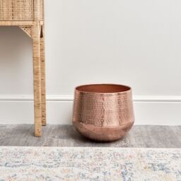 Melody Maison Large Round Copper Patterned Planter - thumbnail 6