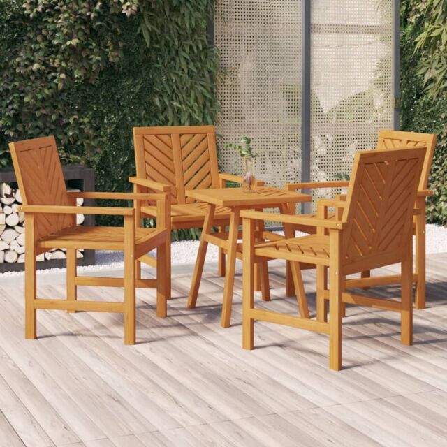 Berkfield Home Garden Dining Chairs 4 pcs Solid Wood Acacia in Brown - image 1