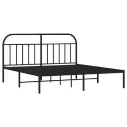 Berkfield Home Metal Bed Frame with Headboard Black 183x213 cm - thumbnail 3