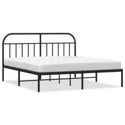 Berkfield Home Metal Bed Frame with Headboard Black 183x213 cm - thumbnail 1