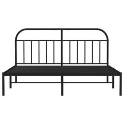 Berkfield Home Metal Bed Frame with Headboard Black 183x213 cm - thumbnail 6