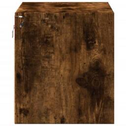 Berkfield Home Durable Wall-mounted Bedside Cabinets with LED Lights 2 pcs Smoked Oak in Brown - thumbnail 8