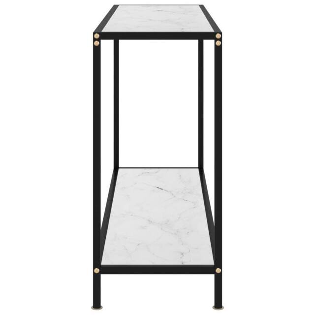Berkfield Home Stylish Console Table White 120x35x75 cm Tempered Glass - Size: 120 x 35 x 75 cm - image 1