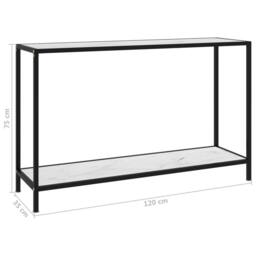 Berkfield Home Stylish Console Table White 120x35x75 cm Tempered Glass - Size: 120 x 35 x 75 cm - thumbnail 6
