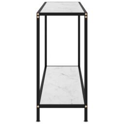 Berkfield Home Stylish Console Table White 120x35x75 cm Tempered Glass - Size: 120 x 35 x 75 cm