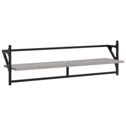 Berkfield Home 6 Piece Wall Shelf Set with Bars Grey Sonoma Engineered Wood - thumbnail 5