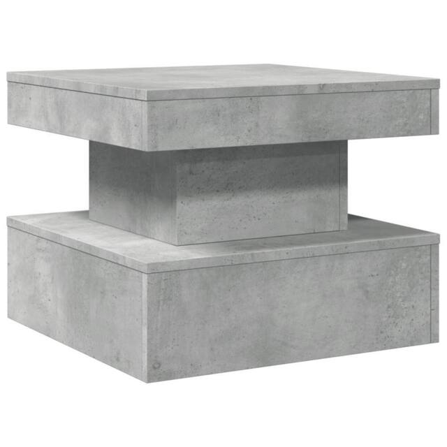 Berkfield Home Modern Coffee Table with LED Lights Concrete Grey 50x50x40 cm - Size: 50 x 50 x 40 cm - image 1