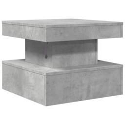 Berkfield Home Modern Coffee Table with LED Lights Concrete Grey 50x50x40 cm - Size: 50 x 50 x 40 cm - thumbnail 9