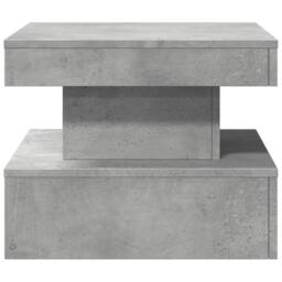 Berkfield Home Modern Coffee Table with LED Lights Concrete Grey 50x50x40 cm - Size: 50 x 50 x 40 cm - thumbnail 7