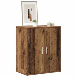 Berkfield Home Shoe Cabinet Old Wood 60x35x70 cm Engineered Wood in Brown - Size: 60 x 35 x 70 cm - thumbnail 4