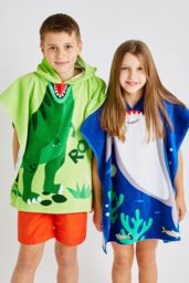 Catherine Lansfield 'Dinosaur' Hooded Towel Poncho in Green - thumbnail 3