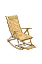 Garden Sanctuary Bamboo Foldable Recliner Outdoor Rocking Chair in Natural - thumbnail 3