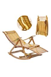 Garden Sanctuary Bamboo Foldable Recliner Outdoor Rocking Chair in Natural - thumbnail 5