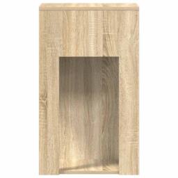 Berkfield Home Durable Computer Tower Stand with Drawer Sonoma Oak 30x44x74 cm in Light Brown - Size: 30 x 44 x 74 cm - thumbnail 6