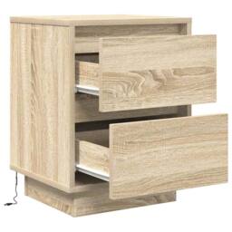 Berkfield Home Bedside Cabinets with LED Lights¬†2 pcs Sonoma Oak 38x34x50 cm - Size: 38 x 34 x 50 cm - thumbnail 8