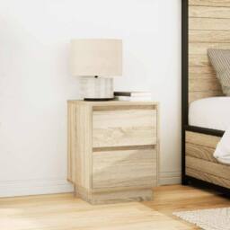 Berkfield Home Bedside Cabinets with LED Lights¬†2 pcs Sonoma Oak 38x34x50 cm - Size: 38 x 34 x 50 cm - thumbnail 4