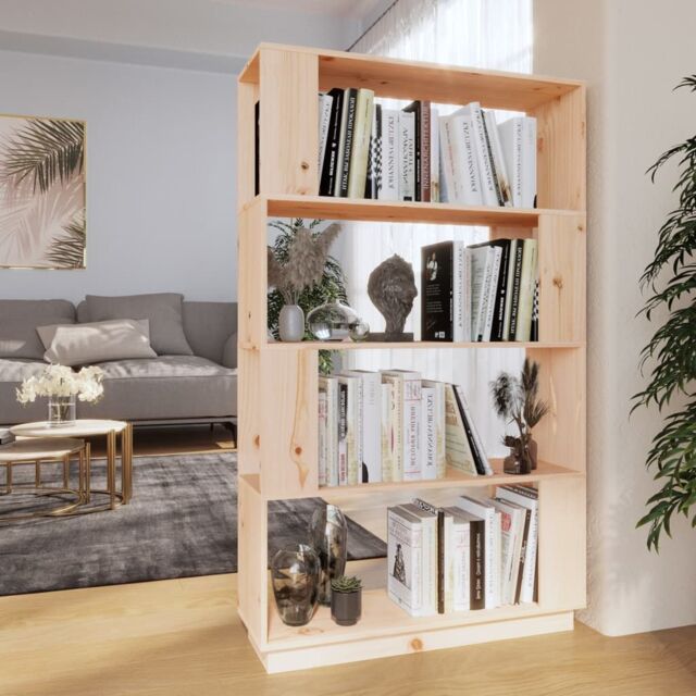 Berkfield Home Book Cabinet/Room Divider 80x25x132 cm Solid Wood Pine in Brown - Size: 80 x 25 x 132 cm - image 1