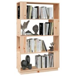 Berkfield Home Book Cabinet/Room Divider 80x25x132 cm Solid Wood Pine in Brown - Size: 80 x 25 x 132 cm - thumbnail 5