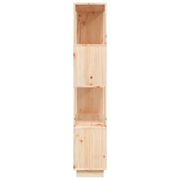 Berkfield Home Book Cabinet/Room Divider 80x25x132 cm Solid Wood Pine in Brown - Size: 80 x 25 x 132 cm - thumbnail 4