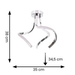 EONLION Twirl Ceiling Light Fitting Integrated LED Living Room Metal Lamp in Silver - thumbnail 2