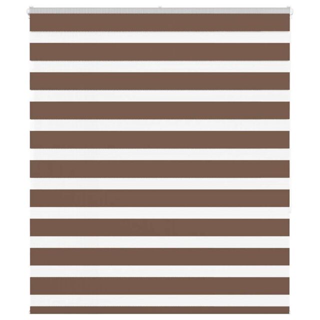 Berkfield Home Zebra Blind Brown 135x150 cm Fabric Width 130.9 cm Polyester - image 1